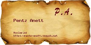 Pentz Anett névjegykártya