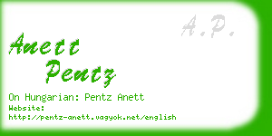 anett pentz business card